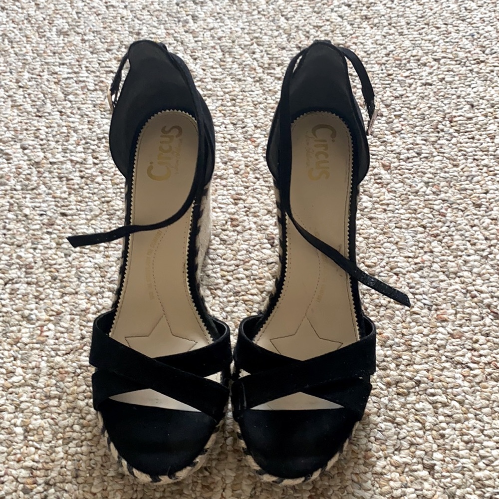 Black Circus wedges. Barely worn.